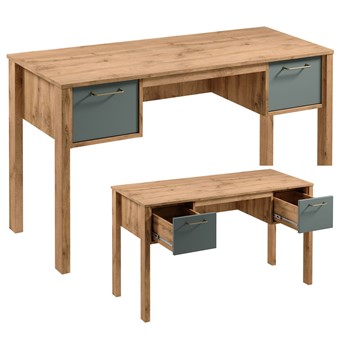 meble INDYGO B2S biurko młodzieżowe z szufladami do pracy nauki wotan ziele