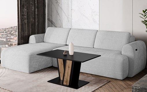 MU1 ława nowoczesny stolik kawowy 100x60 do salonu czarny dąb wotan