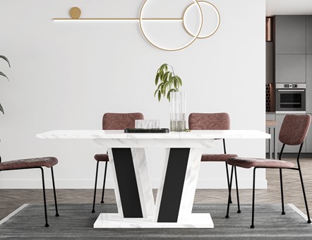 MU1 nowoczesny stół rozkładany do salonu kuchni jadalni 120/160x80 b. ma.cz