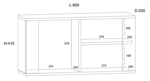 meble MIGES 07 półka wisząca ścienna dąb craft złoty