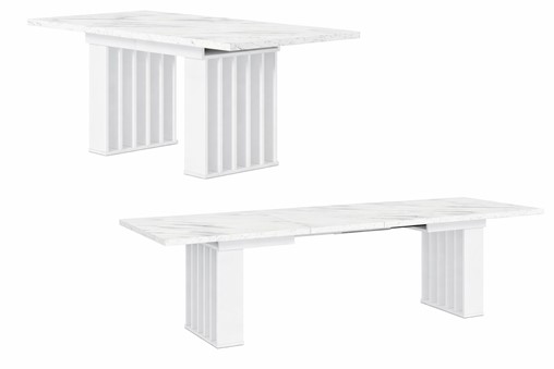 CO1 nowoczesny stół rozkładany do salonu kuchni jadalni 160/240x80 mar/biał