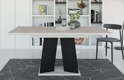 MUFO nowoczesny stół rozkładany do salonu 120/160x90 K350 beton / czarny