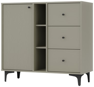 meble TOKYO 824 komoda z szufladami do salonu na nóżkach eukaliptus N1