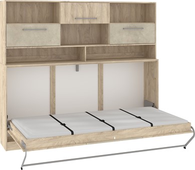 Półkotapczan łóżko chowane składane 90x200 ERGO +NADST. endgrain gr. migdał