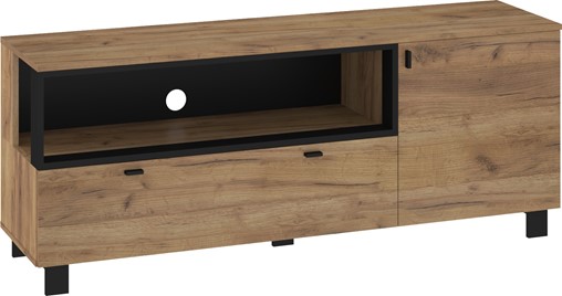 meble GAVES 13 komoda stolik szafka RTV loft do salonu dąb craft zło czarny