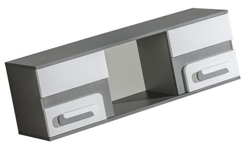 meble APETITO 10 szafka półka wisząca ścienna na książki antracyt biała