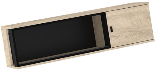 meble GAVES 15 szafka półka wisząca ścienna loft dąb endgrain czarny