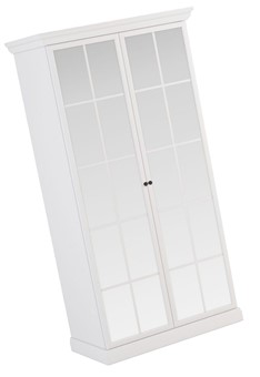 meble LUCCA S2DL szafa z lustrem do sypialni przedpokoju biały opal