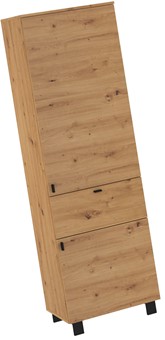 meble GAVES 07 regał z półkami szufladą zamknięty loft dąb artisan czarny