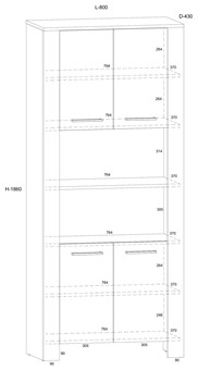 meble DELIS #1 zestaw witryna szafka RTV regał półka dąb artisan