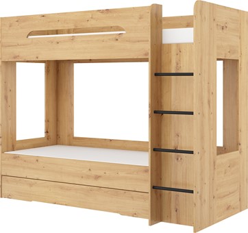 Łóżko piętrowe dziecięce młodzieżowe 2 osobowe 80x200 BLIN dąb artisan