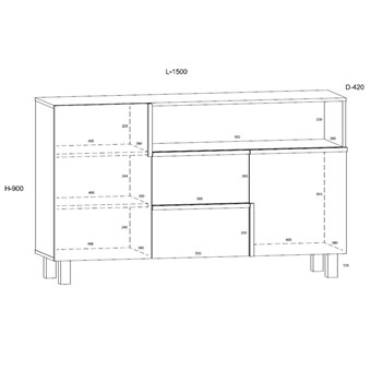 meble LARS _02 komoda 2d2s