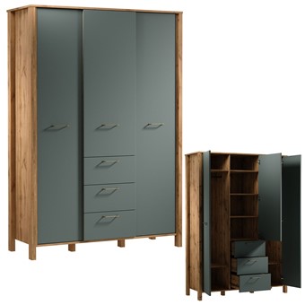 meble INDYGO S3D3S szafa trzydrzwiowa do przedpokoju sypialni wotan zieleń