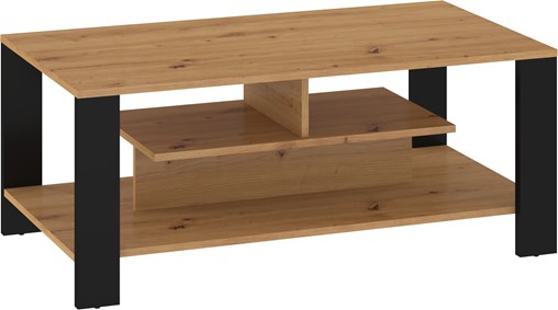 meble DELIS 06 ława stolik kawowy z półką do salonu dąb artisan czarny