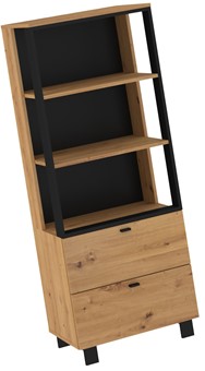 meble GAVES 08 regał z szufladami półkami do salonu loft dąb artisan czarny