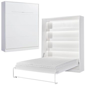 meble PEFE 160 półkotapczan pionowy łóżko chowane w szafie bez mat biały bi