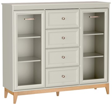 meble WINDSOR 07 komoda witryna z szufladami do salonu kaszmir cashmere