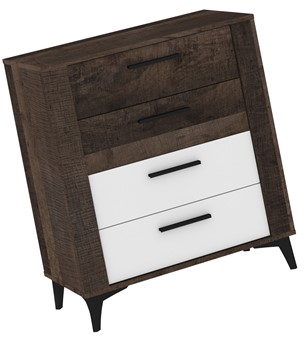 meble MIGES 05 komoda z szufladami do salonu sypialni dąb grange biały poły