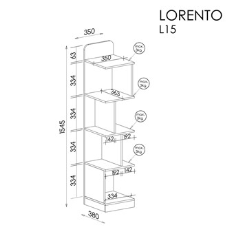 meble LORENTO 15 regał