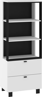 meble GAVES 08 regał z szufladami półkami do salonu loft biały czarny