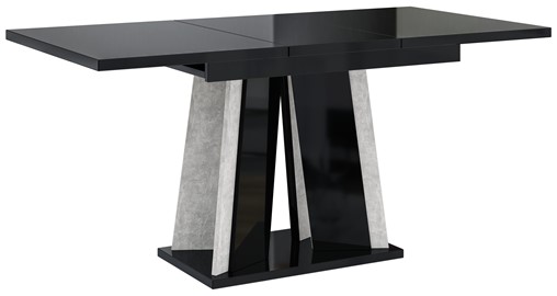 DOHA nowoczesny stół rozkładany do salonu jadalni 120x80 czarny poł./ beton