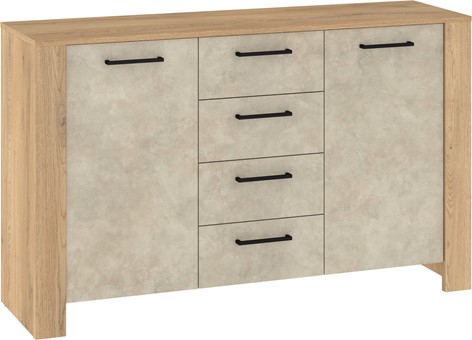 meble DELIS 03 duża komoda z szufladami drzwiami do salonu dąb cremona gr m