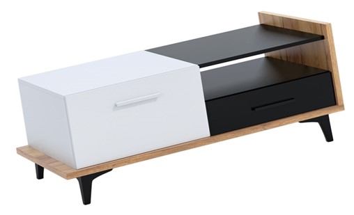 meble DOX 03 ława stolik kawowy do salonu dąb craft złoty biały czarny