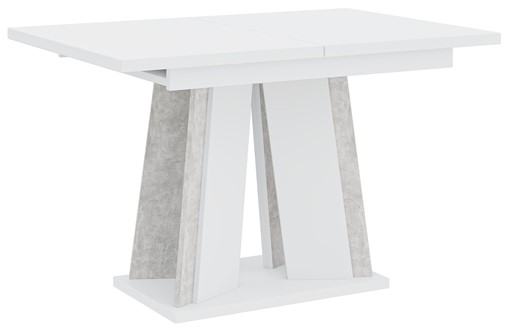 DOHA nowoczesny stół rozkładany do salonu jadalni 120x80 biały mat / beton