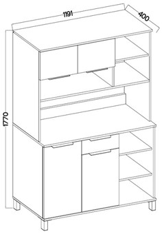 meble kuchenne SOLEA bufet 120 szafka kawiarka kredens dąb artisan cashmere