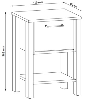 meble INDYGO SN nakastlik stolik szafka nocna do sypialni dąb wotan beż