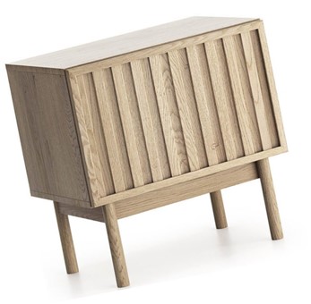 meble SAORI SN nakastlik stolik szafka nocna z lamelami na nóżkach cremona