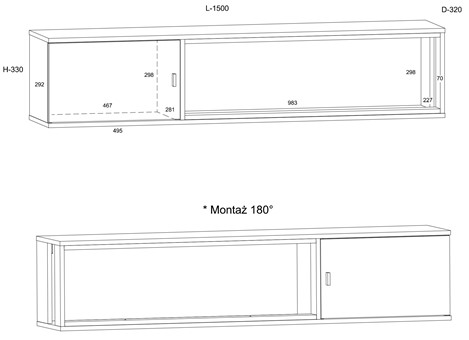 meble GAVES 16 szafka półka wisząca loft