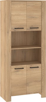 meble DELIS 09 wysoki regał z drzwiami półkami dąb cremona