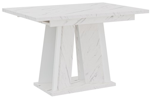 DOHA nowoczesny stół rozkładany do salonu jadalni 120x80 biały marmur biały