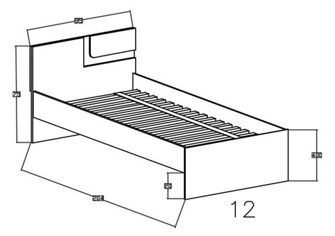 meble APETITO _12 łóżko 90 bez materaca