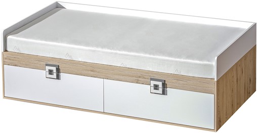 meble NICO 14 łóżko dziecięce młodzieżowe 90x200 bez mat. dąb biały popiel