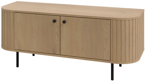 meble OVALIO 302 komoda stolik szafka RTV na nóżkach do salonu dąb cremona