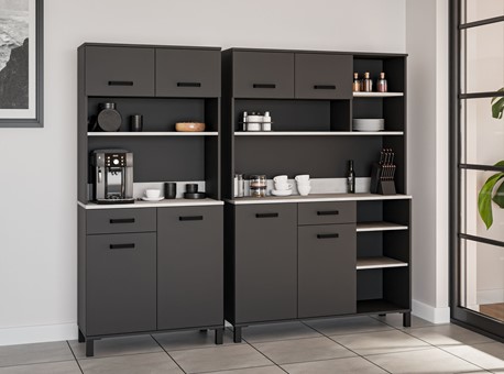 meble kuchenne LINDA bufet 80+120 szafka kawiarka kredens antracyt beton sm