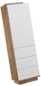 meble BRITA 01 regał z szufladami zamknięty dąb craft złoty / biały połysk