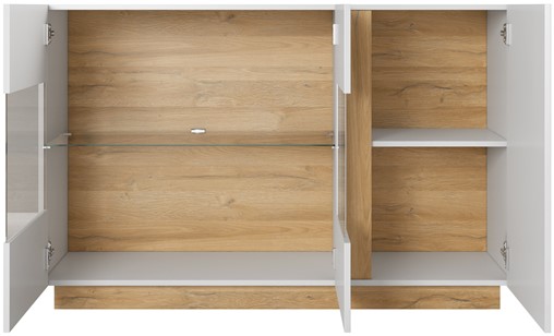 Meble MARC E witryna komoda z drzwiami do salonu 138 biały połysk