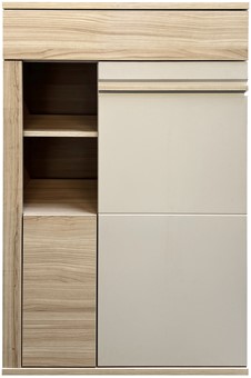 meble SOLO 15 wysoka komoda z drzwiami do salonu dąb riva cashmere kaszmir