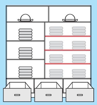 CA25-20 szafa przesuwna z szufladami lustrem lamelami do sypialni biała UZP