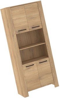 meble DELIS 09 wysoki regał z drzwiami półkami dąb cremona