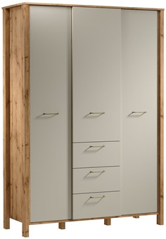 meble INDYGO S3D3S szafa trzydrzwiowa do przedpokoju sypialni wotan beż