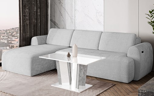 DO2 ława nowoczesny stolik kawowy 100x60 do salonu biały połysk beton