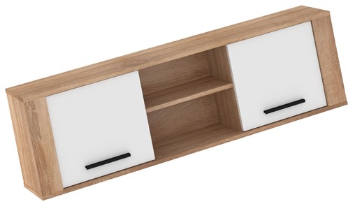 meble MIGES 13 szafka półka wisząca ścienna dąb sonoma biały połysk