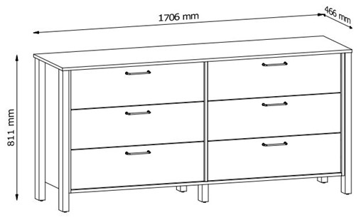 meble INDYGO #2 sypialnia łóżko 160 szafa komoda z szufladami dąb wotan beż