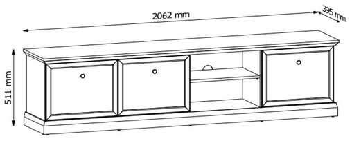 meble LUCCA RTV3D komoda stolik szafka RTV z drzwiami do salonu biały opal