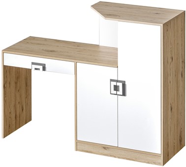 meble NICO 11 nowoczesny regał + biurko młodzieżowe komputerowe dąb biały p