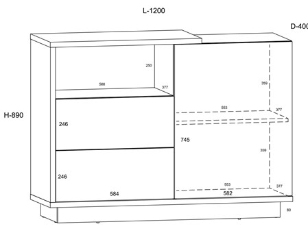 meble BRITA 03 komoda 1D2S